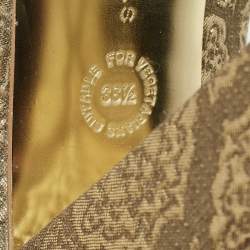 Pre Owned Stella McCartney Gold Brocade Fabric Block Heel Pumps Size 38.5