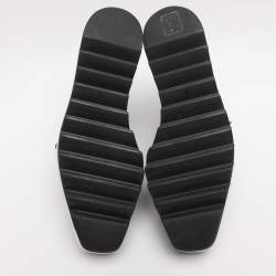 Pre Owned Stella McCartney Black Faux Leather and Faux Suede Elyse Star Platform Derby Sneakers Size 38