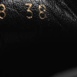 Pre Owned Stella McCartney Black Faux Leather and Faux Suede Elyse Star Platform Derby Sneakers Size 38