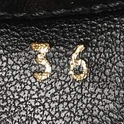 Pre Owned بوت بطول الكاحل ستيللا مكارتني قماش أسود وجلد صناعي واسع مقاس 36