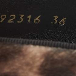 Pre Owned Stella McCartney Two Tone Leopard Print Calf Hair and Leather Binx Derby Sneakers Size 36