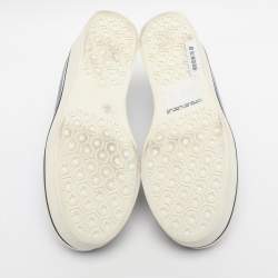 Pre Owned Stella McCartney Blue Faux Alligator Leather Binx Slip On Sneakers Size 35