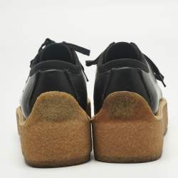 Pre Owned Stella McCartney Black Faux Suede and Faux Leather Brody Derby Size 36