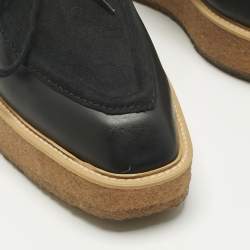 Pre Owned Stella McCartney Black Faux Suede and Faux Leather Brody Derby Size 36