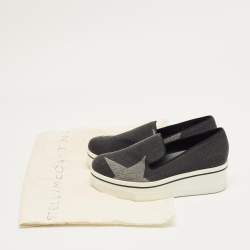 Pre Owned Stella McCartney Black/Grey Denim Binx Slip On Sneakers Size 36