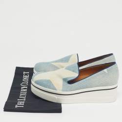 Pre Owned Stella McCartney Blue/Cream Denim Binx Slip On Sneakers Size 36