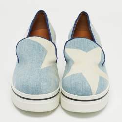 Pre Owned Stella McCartney Blue/Cream Denim Binx Slip On Sneakers Size 36
