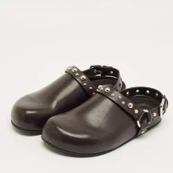 Pre Owned Stella McCartney Brown Leather Elyse Eco Alter Flat Sandals Size 38