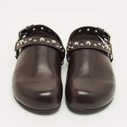 Pre Owned Stella McCartney Brown Leather Elyse Eco Alter Flat Sandals Size 38