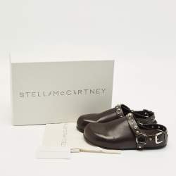 Pre Owned Stella McCartney Brown Leather Elyse Eco Alter Flat Sandals Size 38