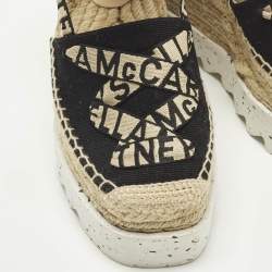 مملوكة مسبقًا صندل ستيلا مكارتني إسفين كانفاس بلاتفورم غايا أسود/بيج مقاس 36