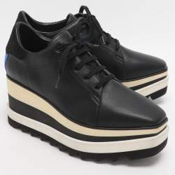 مملوكة مسبقًا حذاء رياضي ستيلا مكارتني إيليز جلد صناعي أسود بنعل سميك مقاس 36