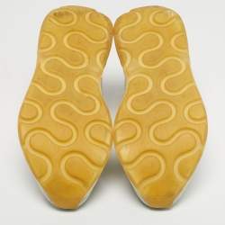 Pre Owned Stella McCartney Eclypse Size 36 White/Grey Faux Leather and Faux Suede Lace Up Sneakers