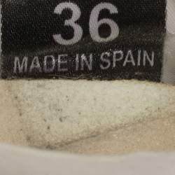 Pre Owned Stella McCartney Eclypse Size 36 White/Grey Faux Leather and Faux Suede Lace Up Sneakers