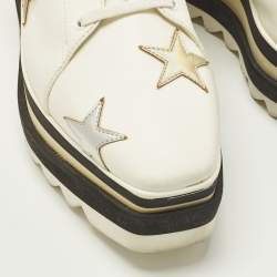 مملوكة مسبقًا حذاء رياضي ستيلا ماكارتني ديربي منصة ستار إيلز جلد صناعي أبيض مقاس 39