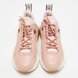 Pre Owned Stella McCartney Eclypse Size 36 Pink Faux Leather and Suede Low Top Sneakers