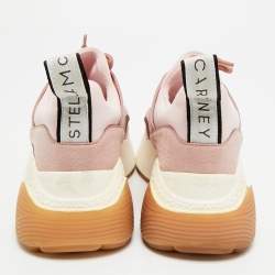 Pre Owned Stella McCartney Eclypse Size 36 Pink Faux Leather and Suede Low Top Sneakers