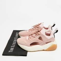 Pre Owned Stella McCartney Eclypse Size 36 Pink Faux Leather and Suede Low Top Sneakers