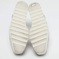 Pre Owned Stella McCartney Elyse Size 38 Silver Faux Leather Wedge Sneakers