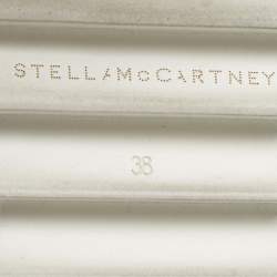 Pre Owned Stella McCartney Elyse Size 38 Silver Faux Leather Wedge Sneakers