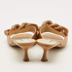 Pre Owned صندل ستيلّا مكارتني سلسلة الرابط جلد بني مقاس 40