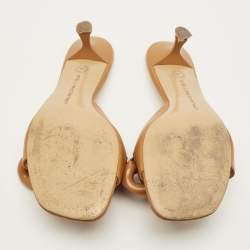 Pre Owned صندل ستيلّا مكارتني سلسلة الرابط جلد بني مقاس 40