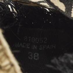 Pre Owned Stella McCartney Gaia Size 38 Black Knit Fabric Ankle Wrap Espadrille Flats