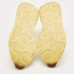 Pre Owned Stella McCartney Eclypse Size 41 White/Grey Faux Leather and Faux Suede Lace Up Sneakers