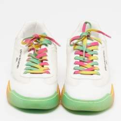 Pre Owned حذاء رياضي ستيلا مكارتني إيكلبس سويدي صناعي وجلد صناعي أبيض عنق منخفض مقاس 39