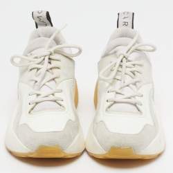 مملوكة مسبقًا حذاء رياضي ستيلّا مكارتني إكليبس دانتيل جلد صناعي وزائف شامواه أبيض مقاس 38