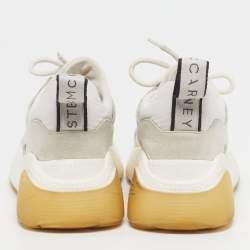 مملوكة مسبقًا حذاء رياضي ستيلّا مكارتني إكليبس دانتيل جلد صناعي وزائف شامواه أبيض مقاس 38