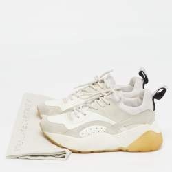 مملوكة مسبقًا حذاء رياضي ستيلّا مكارتني إكليبس دانتيل جلد صناعي وزائف شامواه أبيض مقاس 38