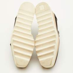 Pre Owned Stella McCartney Elyse Size 37 Black Faux Patent Leather Platform Derby Sneakers