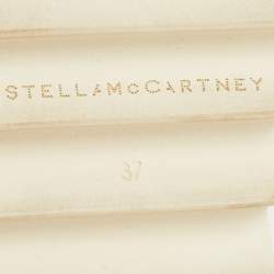 Pre Owned Stella McCartney Elyse Size 37 Black Faux Patent Leather Platform Derby Sneakers