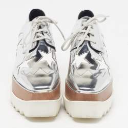 مملوكة مسبقًا ح ذاء رياضي ستيلّا مكارتني إيلس جلد صناعي رمادي معدني منصة ديربي مقاس 35.5