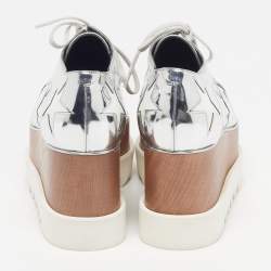 مملوكة مسبقًا حذاء رياضي ستيلّا مكارتني إيلس جلد صناعي رمادي معدني منصة ديربي مقاس 35.5