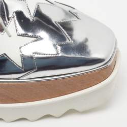 مملوكة مسبقًا حذاء رياضي ستيلّا مكارتني إيلس جلد صناعي رمادي معدني منصة ديربي مقاس 35.5