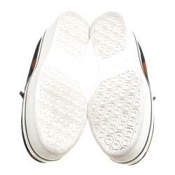 Pre Owned Stella McCartney Black Multicolor Animal Print Canvas Platform Slip On Sneakers Size 37