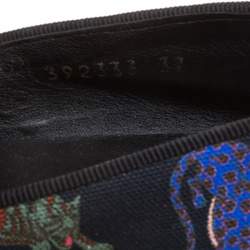 Pre Owned Stella McCartney Black Multicolor Animal Print Canvas Platform Slip On Sneakers Size 37