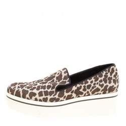 Stella McCartney Multicolor Leopard Print Canvas Platform Slip On Sneakers Size 38