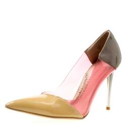 Pre Owned Stella McCartney Multicolor Patent Faux Leather and PVC Pointed Toe Pumps Size 36