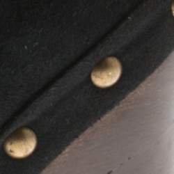 Pre Owned حذاء بوت ستيلا ماكرتني طول ركبة مرصع كوردا سويدي صناعي أسود مقاس 37