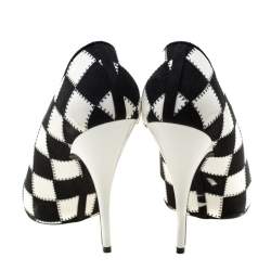 مملوكة مسبقًا حذاء كعب عالي ستيلا مكارتني مربعات مقدمة مدببة جلد صناعي مونوغرامي مقاس 38