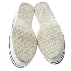 Pre Owned Stella McCartney Black Faux Leather Chain-Link Platform Slip On Sneakers 41