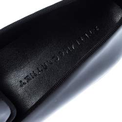 Pre Owned Stella McCartney Black Faux Leather Chain-Link Platform Slip On Sneakers 41