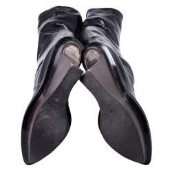 مملوكة مسبقًا حذاء بوت فوق ركبة ستيلا ماكرتني نعل سميك جلد صناعي أسود مقاس 39 