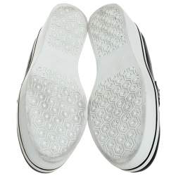 مملوكة مسبقًا Stella McCartney Black Faux Leather and Lace Binx Platform Slip On Sneakers Size 38