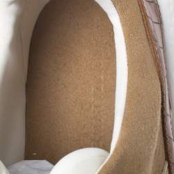 Pre Owned Stella McCartney Beige/Brown Fabric And Faux Leather Eclypse Velcro Sneakers Size 40