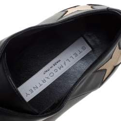 مملوكة مسبقًا حذاء ستيلا ماكرتني دربي نعل سميك اليز نجوم جلد صناعي أسود مقاس 40.5