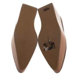 Stella McCartney Brown Python Embossed Faux Leather Wooden Clog Sandals Size 39